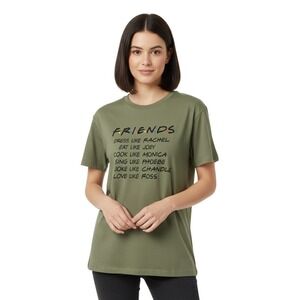 Friends Shirt Womens Med Green Graphic Tee TV Show Quotes F.R.I.E.N.D.S Sitcom